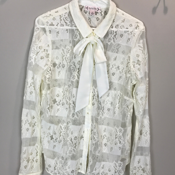 Nanette Lepore Tops - Women's Sz 10 Nanette Lepore Lace Button up blouse Nanette Lepore Tops - Women's Sz 10 Nanette Lepore Lace Button up blouse